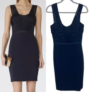 Reiss Navy Blue Federica Bodycon Dress Size 4